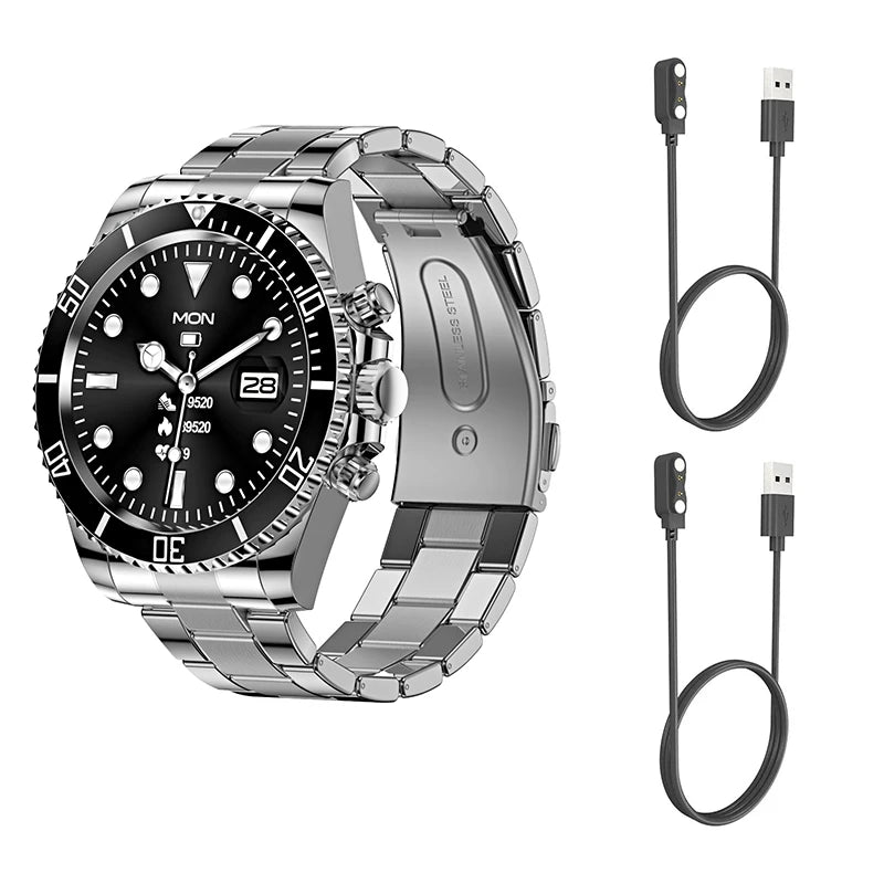 Smart Watch Man Smartwatch AW12 high-end luxury 2024 Android IOS Korean Support Steel Connected Replica Miltary pk gts4 global