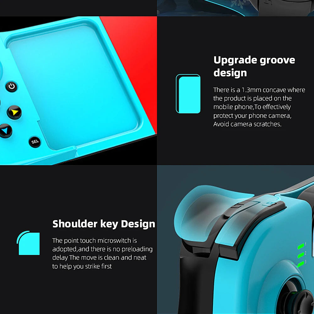 Cell Phone Gamepad Joystick For iPhone Android Control Bluetooth Controller Trigger Pubg Mobile Game Pad Gaming Cellphone Mando