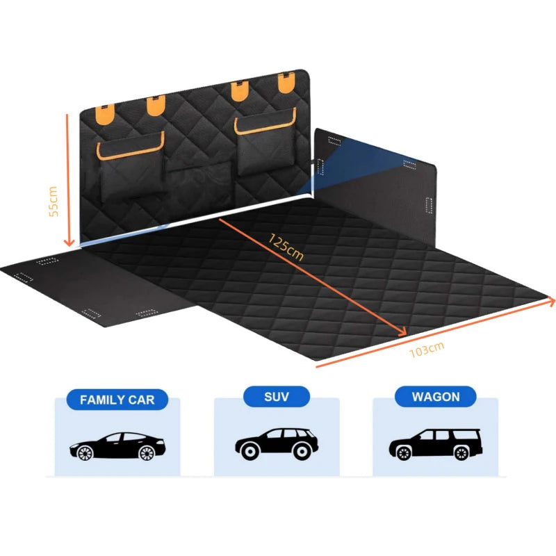 Waterproof Dog Car Seat Cover Trunk Case Dog Car Transporter Travel Mat Pad Dog Carriers Hammock For Small Medium Large Dogs