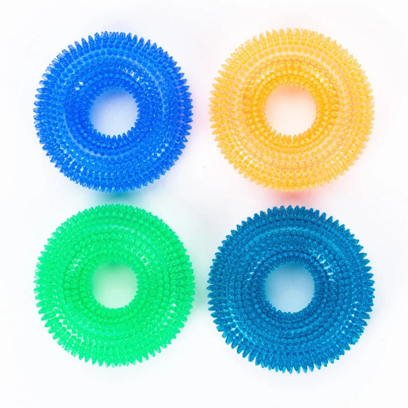 Durable Dog Chew Toys Dog Squeaker for Aggressive Teeth Cleaning Non Toxic TPR Dog Toys Molar Bite Rubber Chew Ball Accessories
