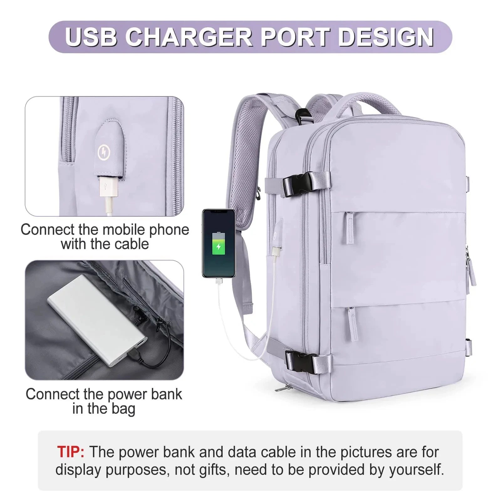 Buylor 40x25x20 Travel Backpack For Women Airplane Cabin Luggage Backpack Carry On 14inch Laptop Backpack Casual SchoolBackpack