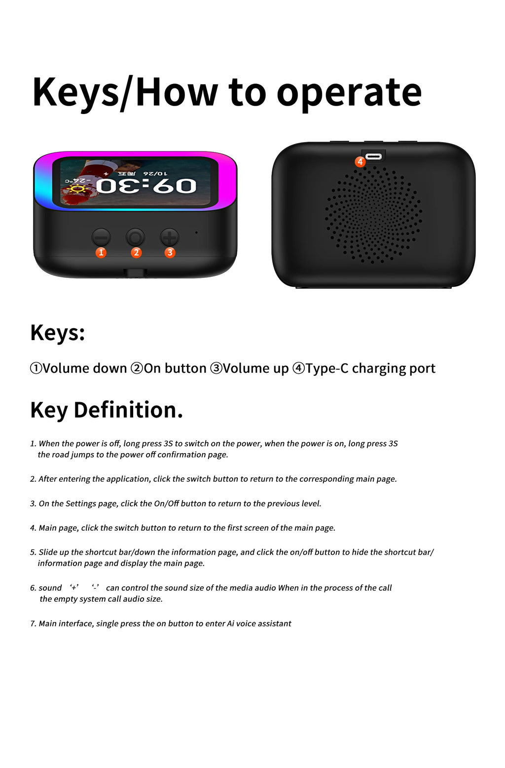 AI Smart Bluetooth 5.4 Speaker Voice assistant HDTouch Screen Display Electronic Album Alarm Clock Hi-fi Stereo Sound