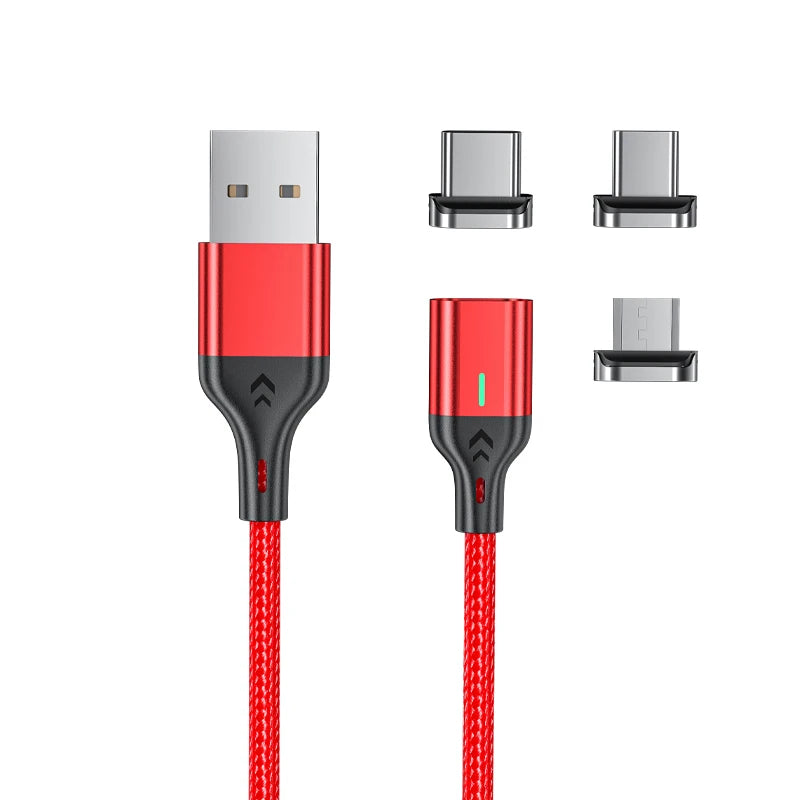 AUFU Magnetic Charge Cable 3A Fast Charging USB Type C Cable Magnet Micro USB Data Charging Wire Mobile Phone for iPhone Xiaomi