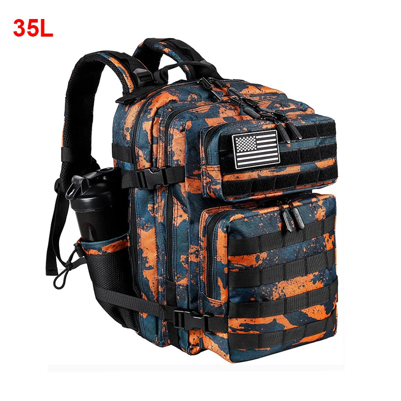 LHI 25L/35L/45L Gym Backapck Tactical Athlete Sports Fitness Bag Exercise Workout Weekend Travel Daypack with Bottle Holder