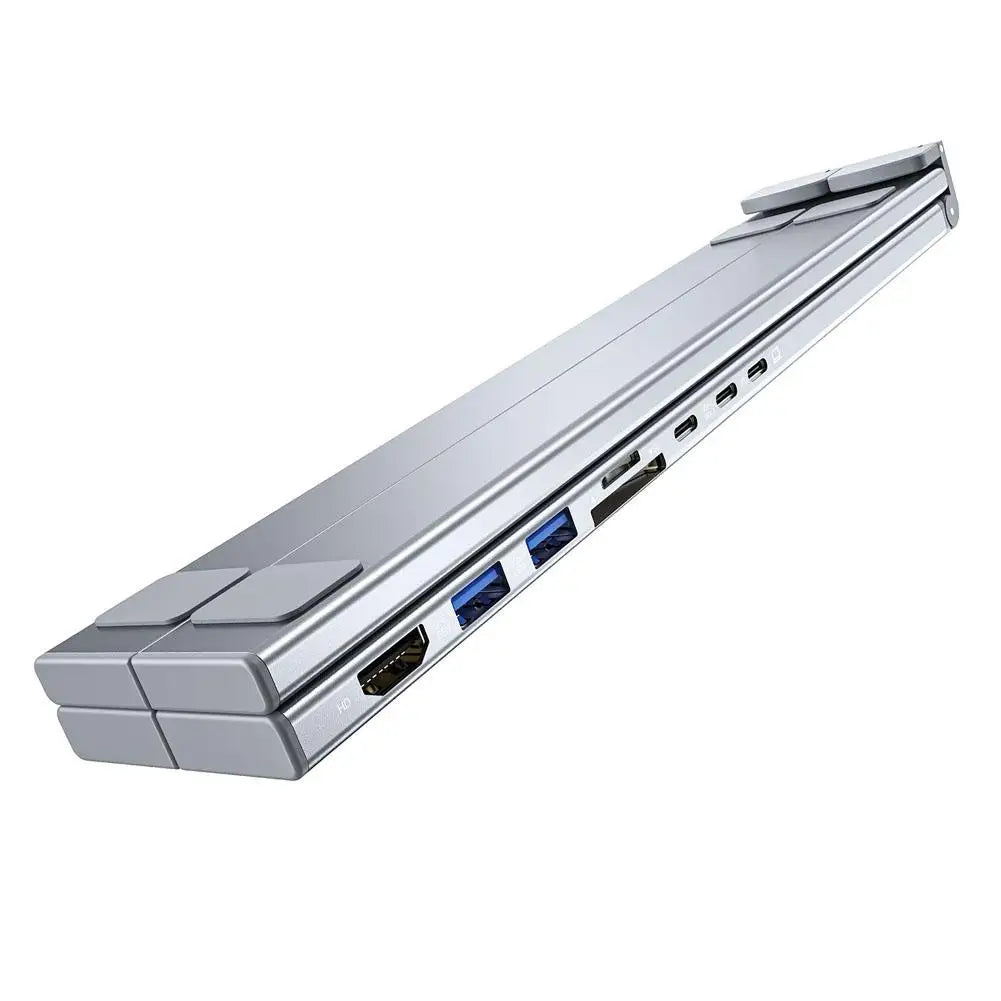 Laptop Docking Station Stand USB C Dock Tablet Laptop Holder with 4K HDMI 2 Type-C PD 100W Dock Station for MacBook E2H6