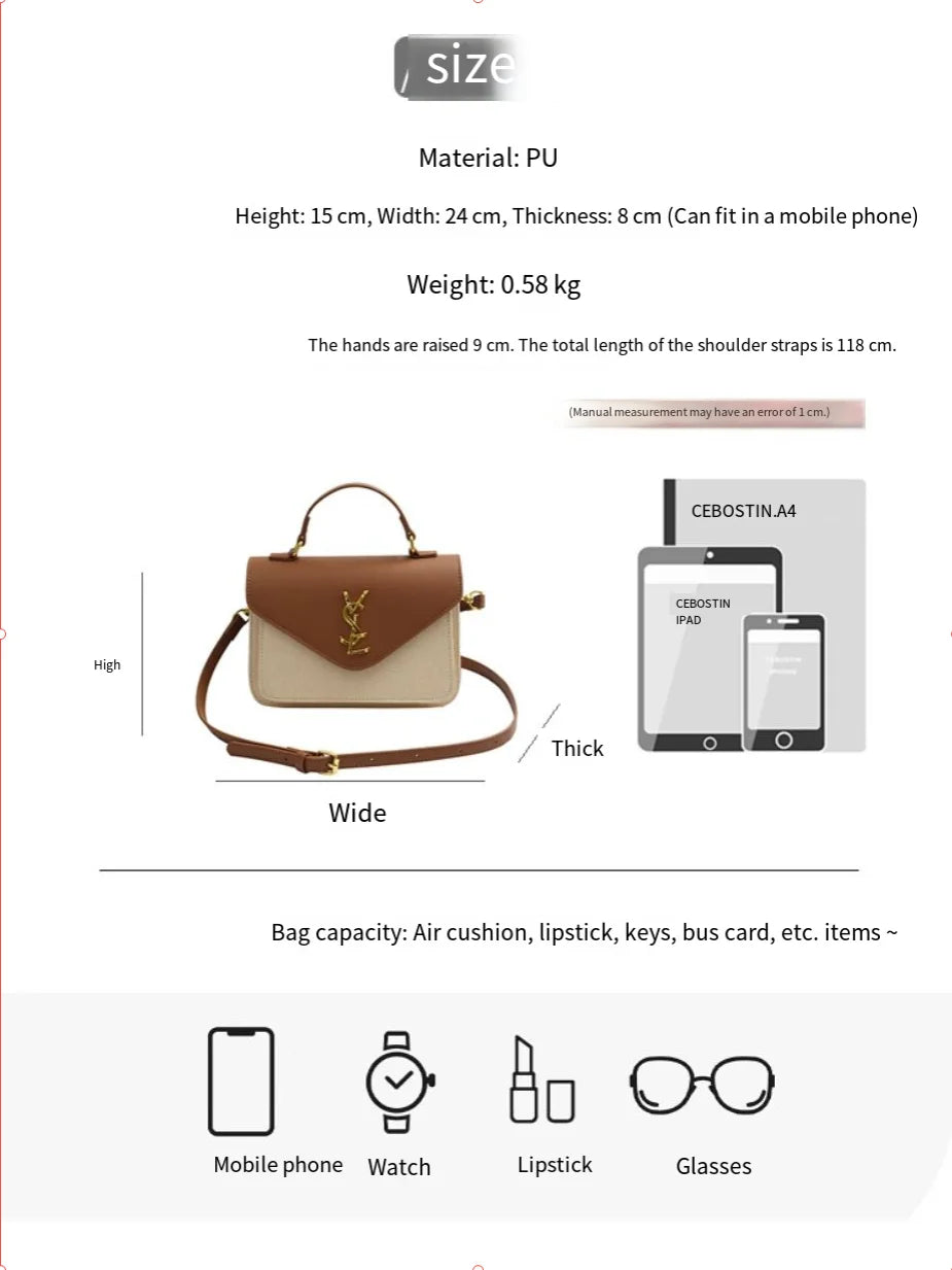 Women's Designer Compact Bag 2025 New Fashion Style Premium Crossbody Bag Large Capacity Commuting Shoulder Bag