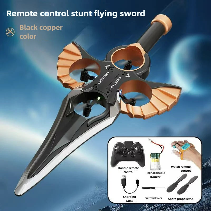 RC Flying Sword Glider Drone with Hand Wave & Controller Mode, 3-Speed Stunt Plane for Kids,Teens & Adults,LED Lights,Aerial Fun