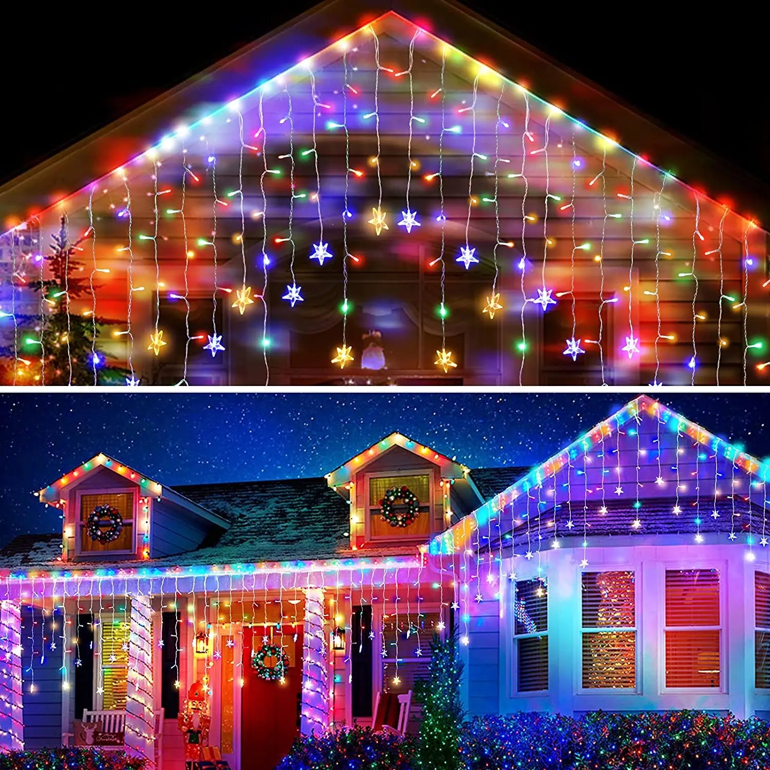 Christmas Decoration Lights Outdoor 20m 864 LED Street Garlands Icicle Lights Outdoor Waterproof Curtain Fairy String Light
