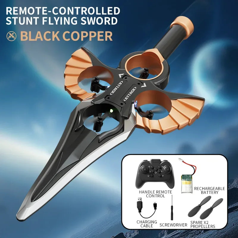 RC Flying Sword Glider Drone with Hand Wave & Controller Mode, 3-Speed Stunt Plane for Kids,Teens & Adults,LED Lights,Aerial Fun