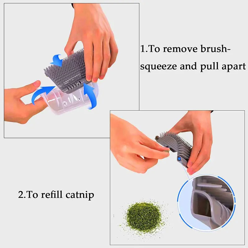 Cat Self Groomer Brush Wall Corner Soft Grooming Scratcher and Brush for Short Long Fur Cats Softer Massage Toy pet products