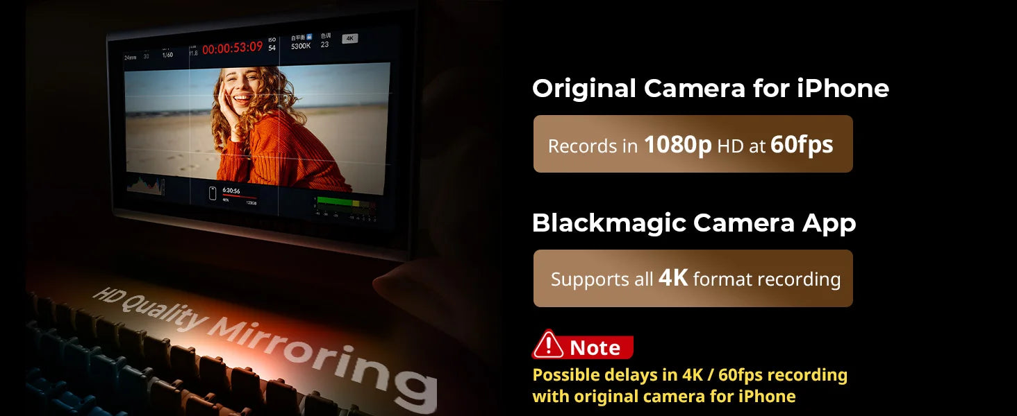 SmallRig Phone Monitor Screen with Wireless Control, Video Monitor w Cold Shoe Real-Time Screen Sharing for iPhone 17for MagSafe