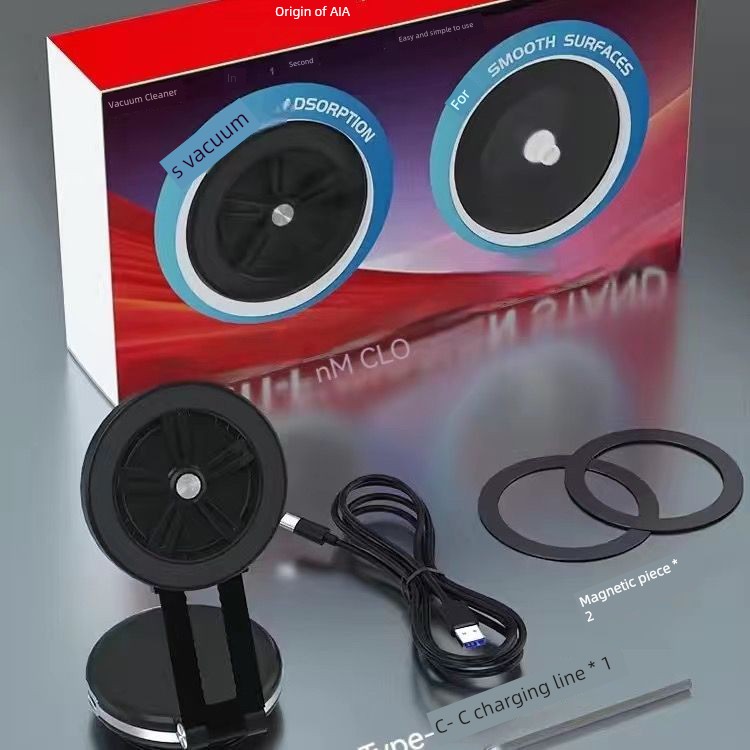 Factory Direct Sales Folding Electric Vacuum Adsorption Screen Glass Suction Tray Magnetic Suction Wireless Charger Car Phone Holder