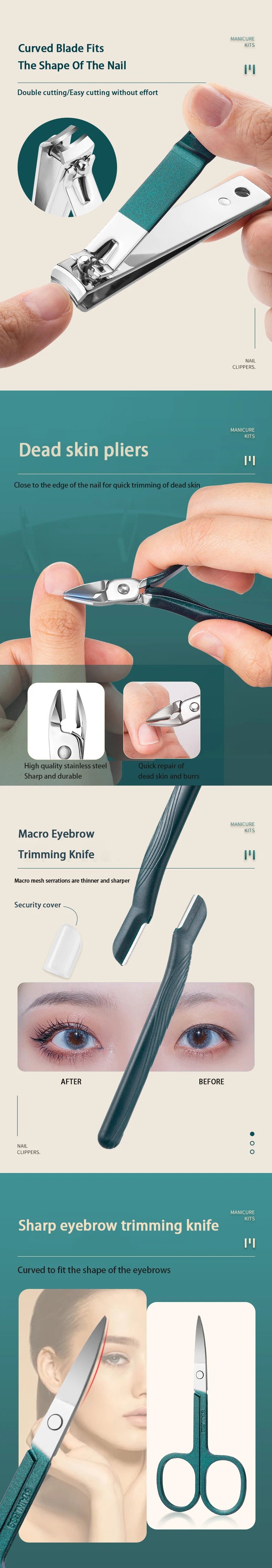 Nail Care Kit Stainless Steel Manicure & Pedicure Set