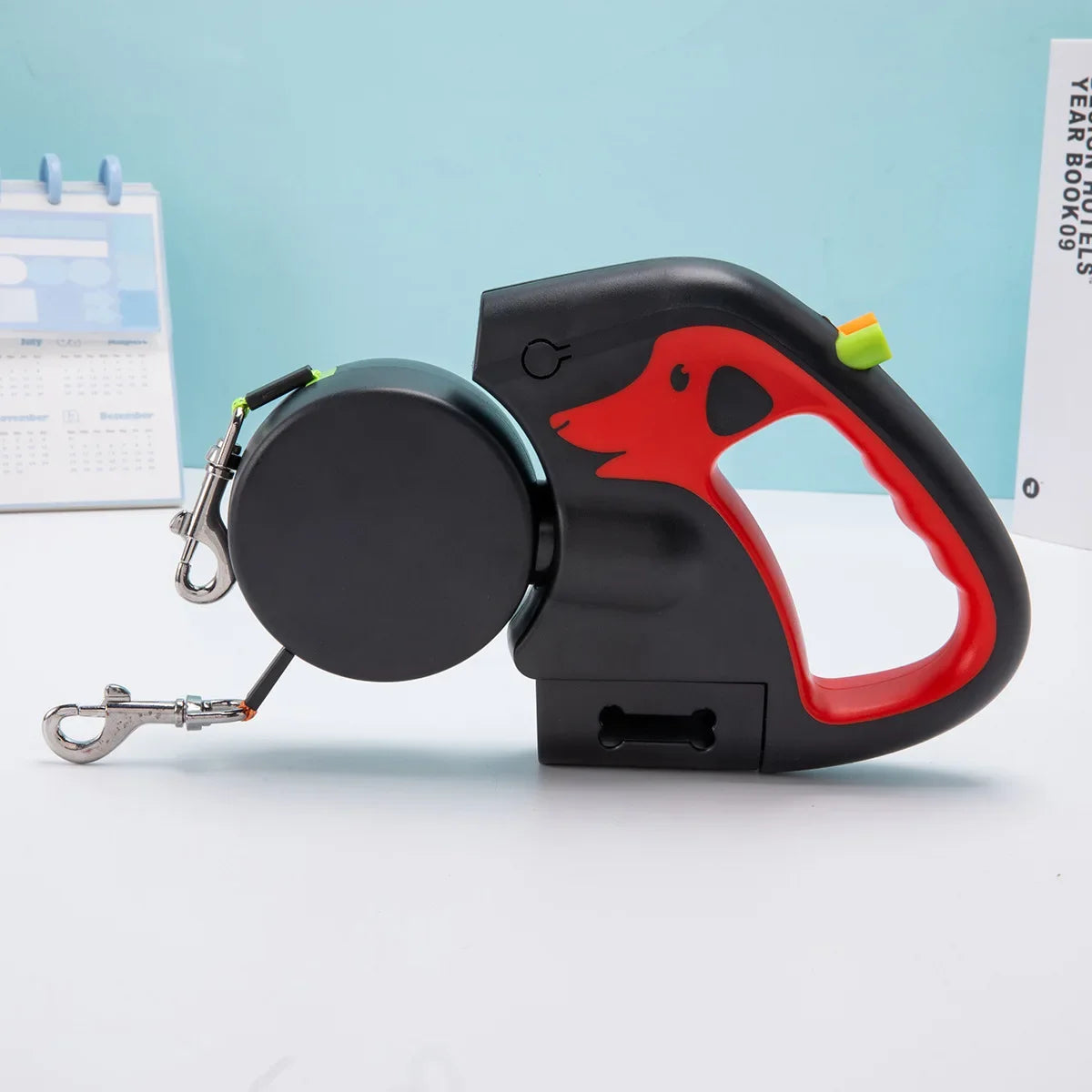 Portable Rotating Pet Leash for 2 Dogs, Double End Leash, Light Retractable Roulette, Walking Supplies