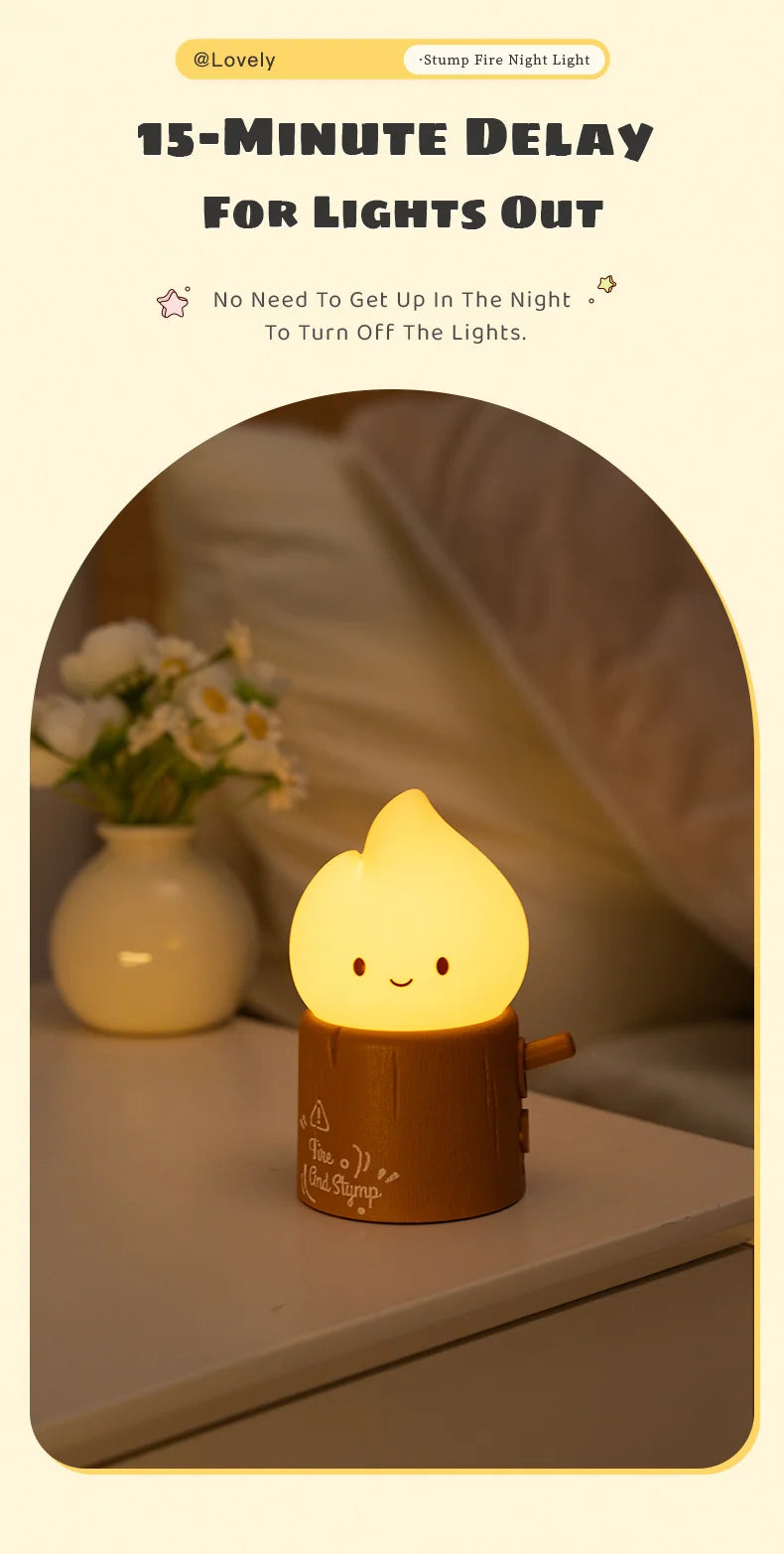Flameless Candles Night Light Cute Sleeping Nightlights Dimmable 2 Lighting Modes Bedside Lamp For Kid Bedroom