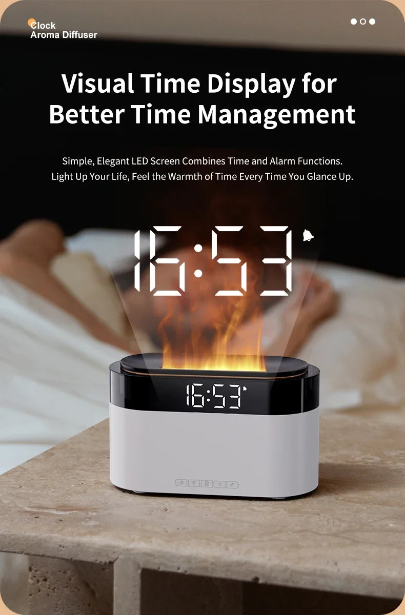 New Air Humidifier Home Colorful Lamp USB Charge Remote Control Essential Oil Spray Aroma Diffuser with Alarm Clock Humidifiers