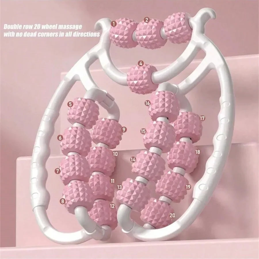 Circular Leg Clamps-360 Degree 20 Wheels Muscle Roller Massager Muscle Roller Neck Arm Leg Muscle Relax Massager Sports Yoga