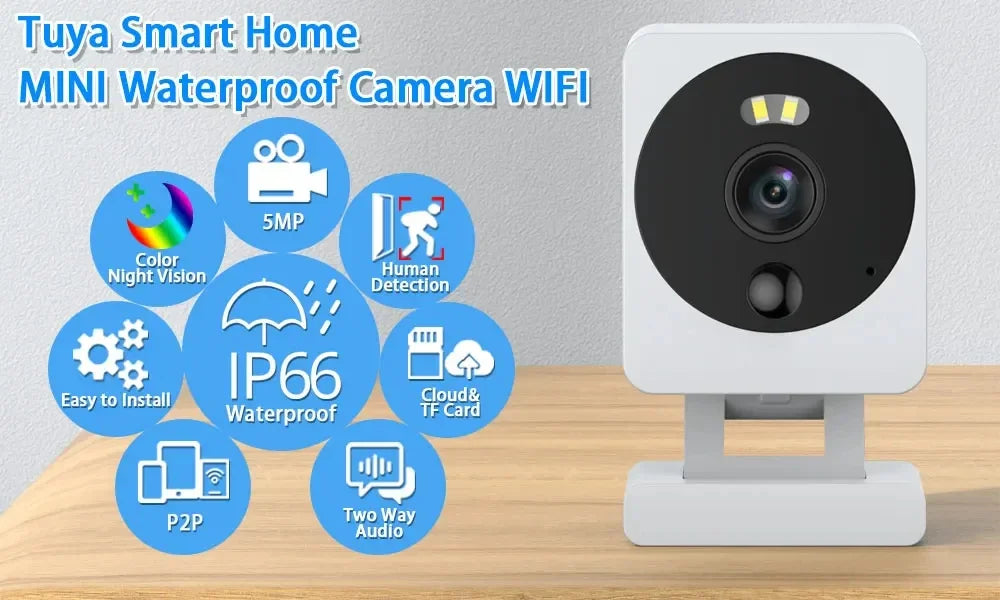 5MP Hd Wifi Camera Indoor Home IR Night Vision Human Detection Surveillance Cube Cameras For Pet Mini Baby Monitor With TUYA APP