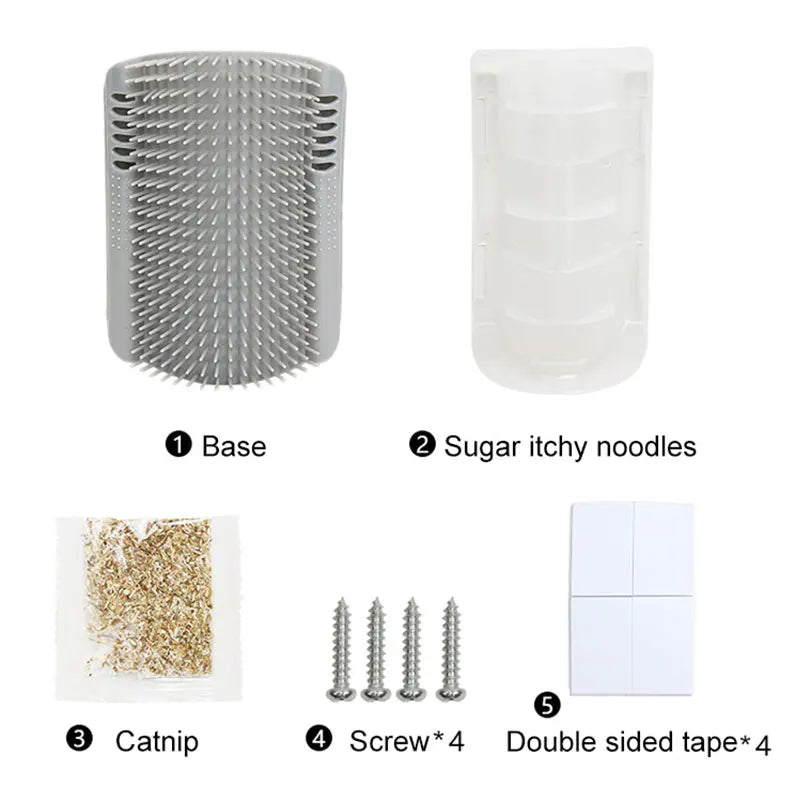 Cat Self Groomer Brush Wall Corner Soft Grooming Scratcher and Brush for Short Long Fur Cats Softer Massage Toy pet products