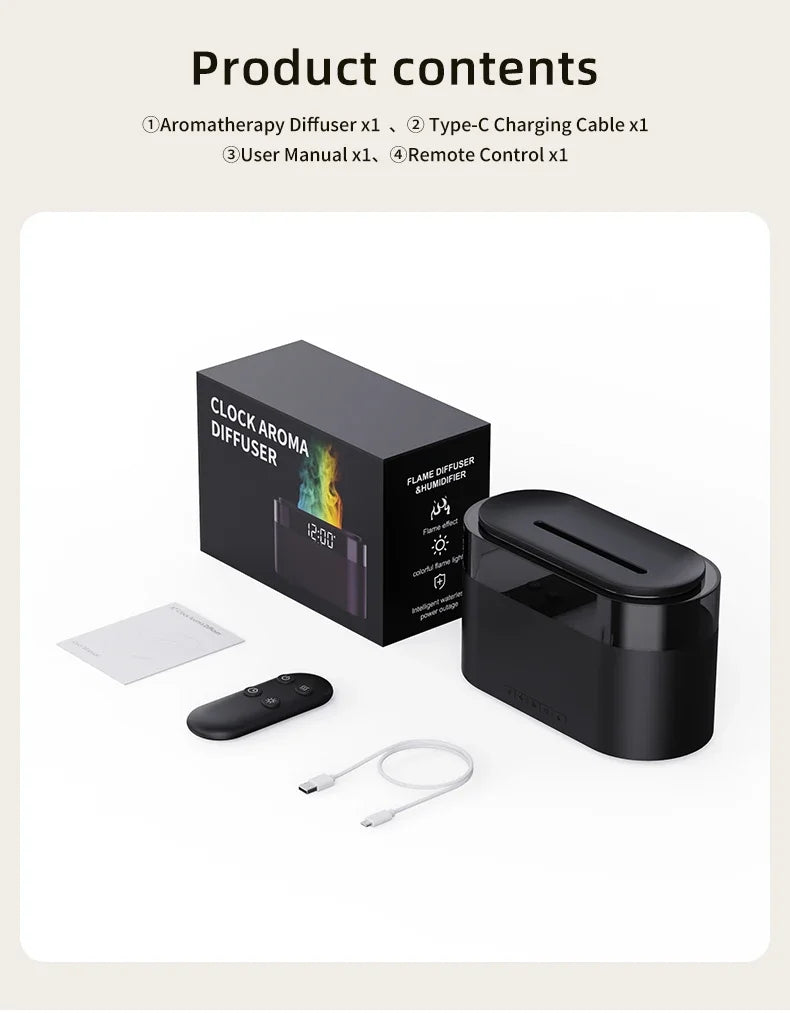 New Air Humidifier Home Colorful Lamp USB Charge Remote Control Essential Oil Spray Aroma Diffuser with Alarm Clock Humidifiers