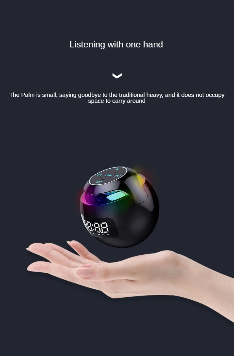G90 New Clock Colorful Bluetooth Speaker Mini Portable Household Ball Card Lock and Load Spray Bluetooth Speaker
