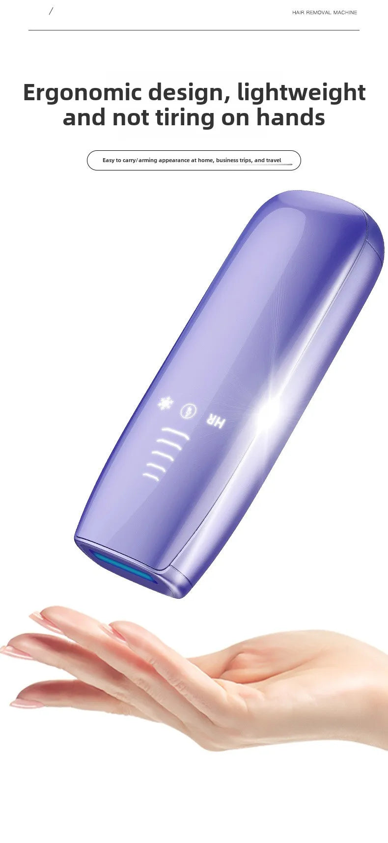 Portable IPL Laser Hair Removal Device with Ice Cooling System Painless for Smooth Skin