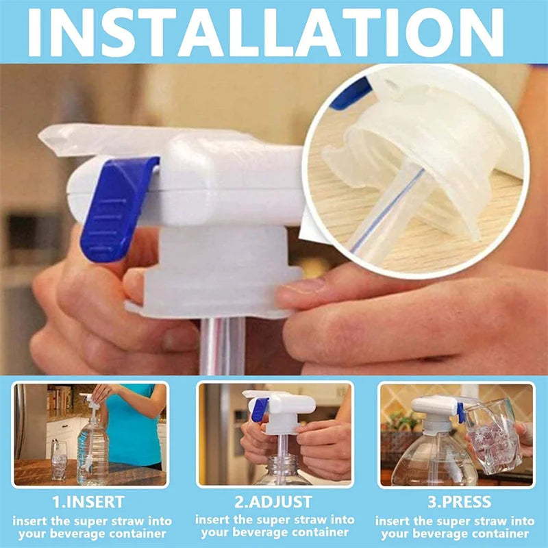 Automatic Drinking Straw Suction Pump Automatic Beverage Straw Beverage Dispenser Magic Tap Spill Proof Water Pump DIY Dispenser
