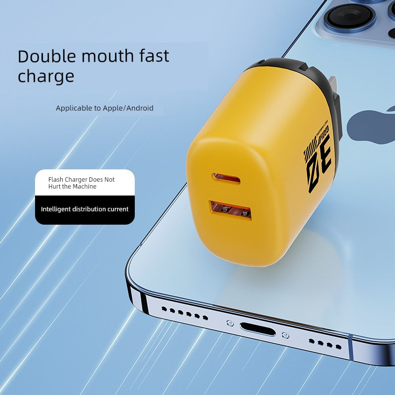 PD Gallium Nitride Two-Drag Two-Magnetic Data Cable Charging Plug