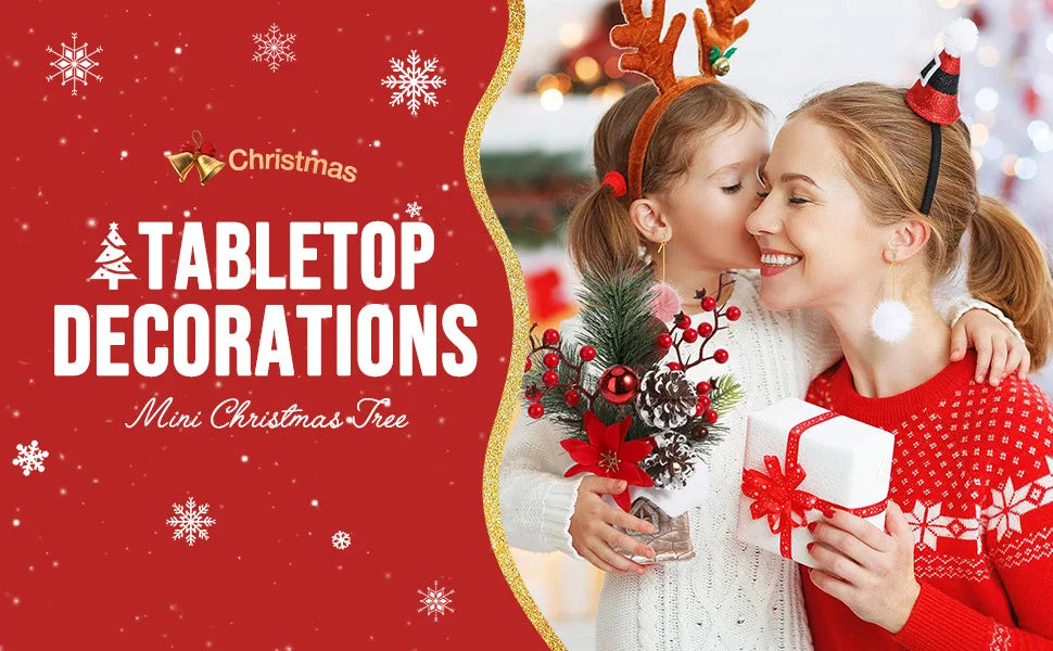 30cm Mini Christams Tree Artificial Plants PE Flocking Pinecone Pine Branch Home Window Decoration Desktop Decor Christmas Gift