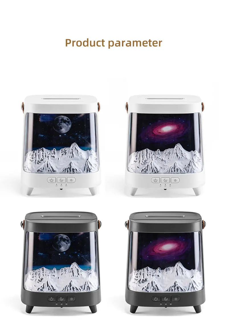 Portable Table Light With Flame Aroma Humidifier For Bedroom Decoration Galaxy Atmosphere Colorful Flame Night Light For Room