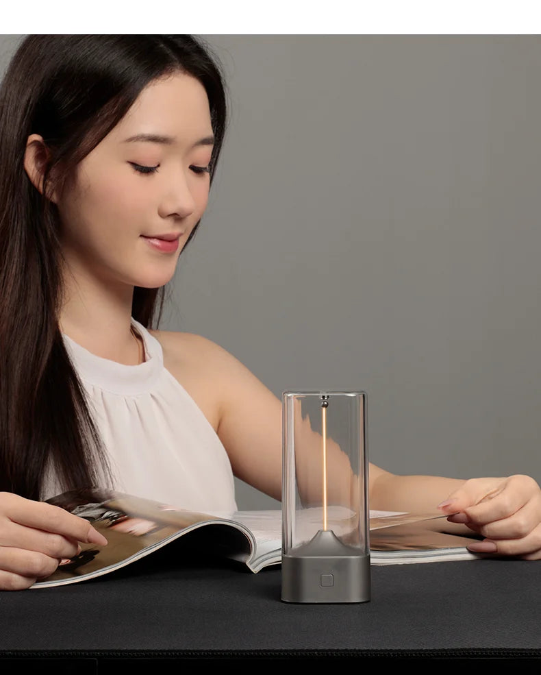 LED Minimalist Cordless Table Lamps 3 Levels Dimmable Rechargeable Camping Atmosphere Light Magnetic Filament Wireless Lamp