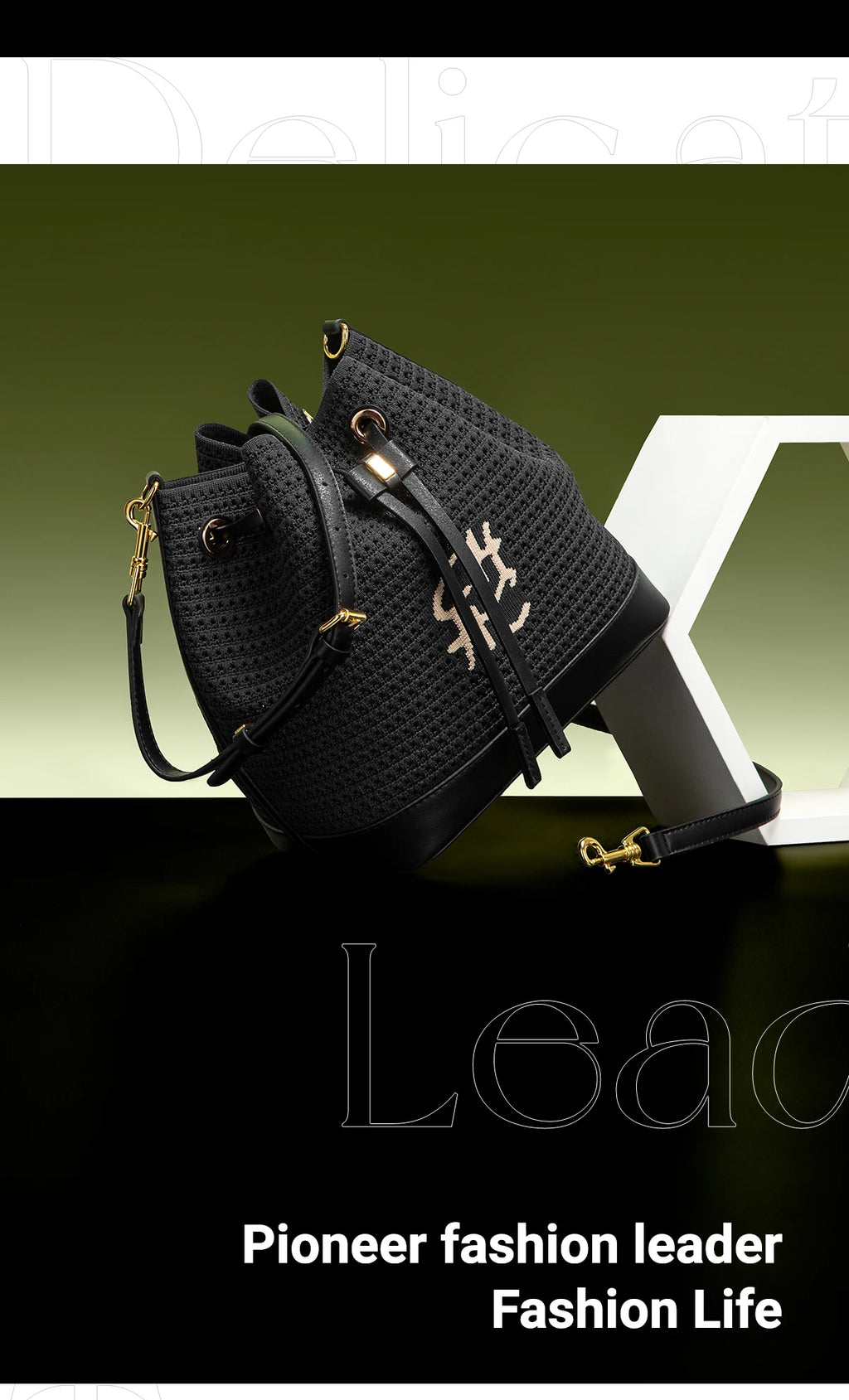 Women's Bucket Bag Vacation Style Women's Shoulder BagSpring New Fabric Splicing Design Handbag