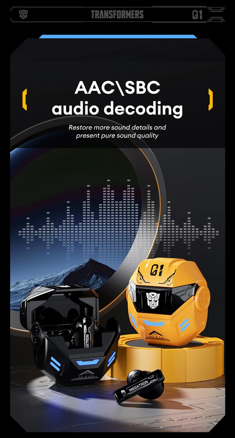 TRANSFORMERS TF-T36 Wireless Earphones Noise Reduction HD Call  Bluetooth Headphone Dual Mode HiFi Surround Sound Headset Choice