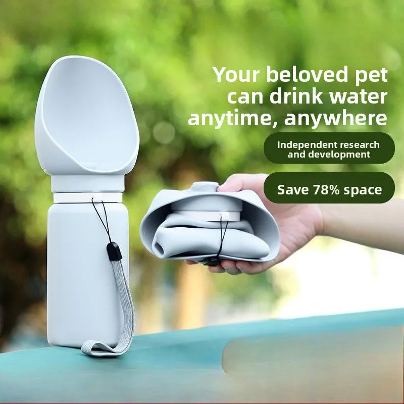 Pet supplies Dog accompanying water cup Outdoor portable travel Foldable kettle Water dispenser for walking dogs