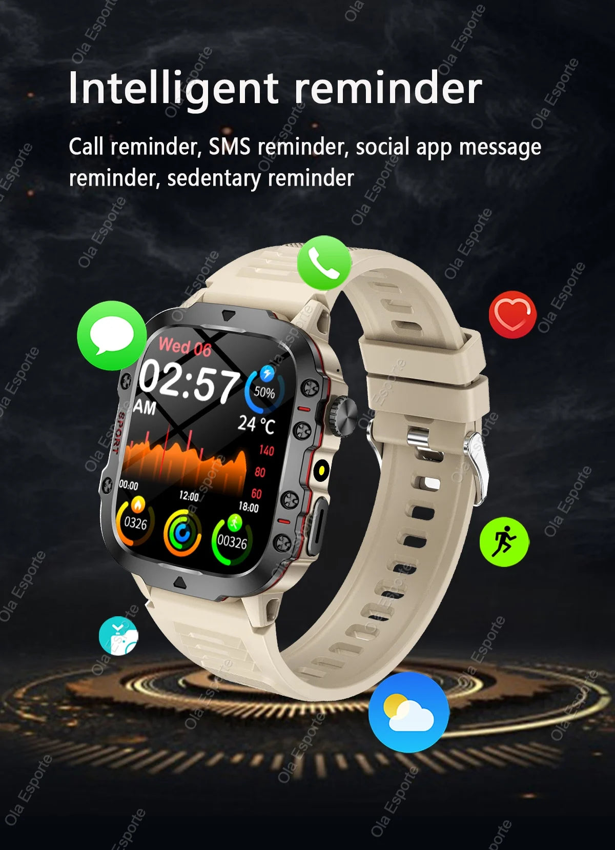 New Military GPS Smartwatch LED Flashlight Fitness IP68 Waterproof Outdoor Sports Tracker Bluetooth Calls Smart Watch Men Women