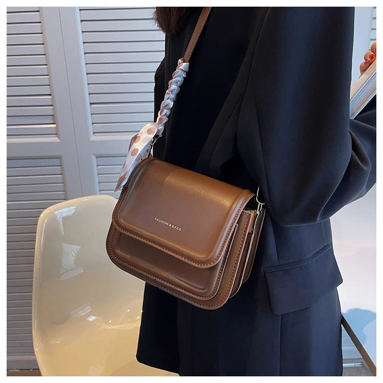 Leather Shoulder Bag Purse for Women - Fashion Crossbody Bags Underarm Bag Small Square Satchel Handbag