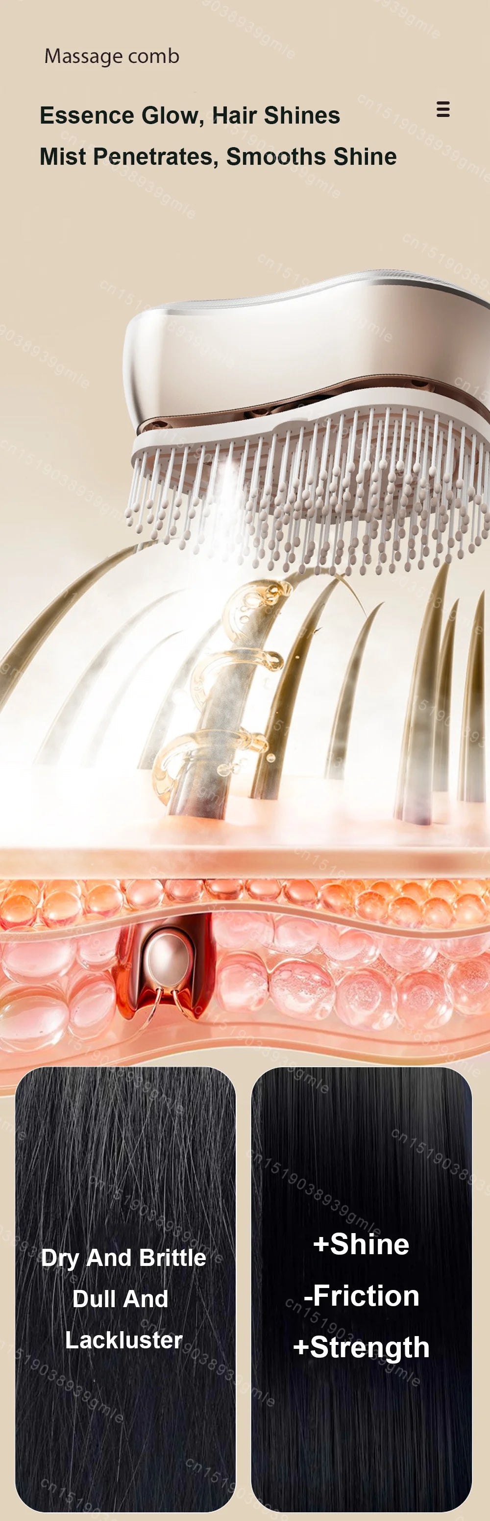 Massage Comb Electric Spray Massager Essential Oil Hair Growth Vibration Atomized Anti Hair Loss Scalp Portable Care Tools