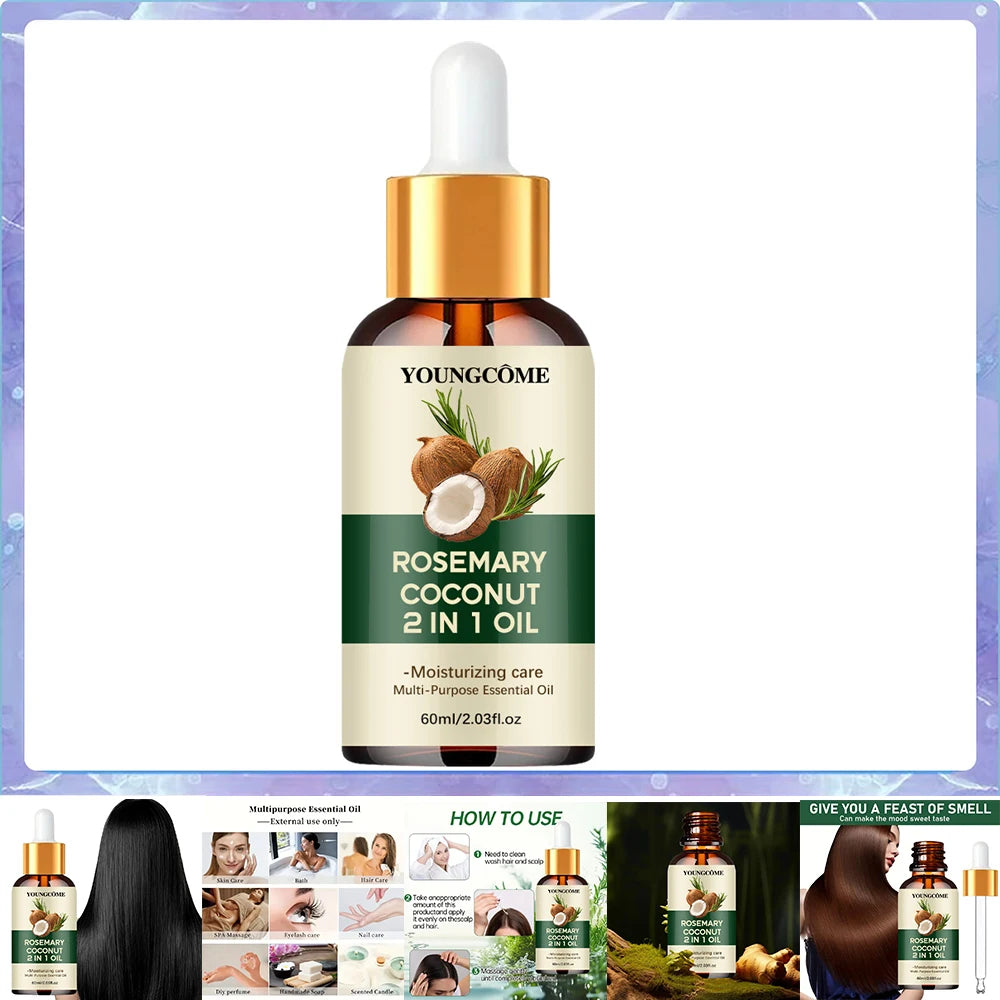 Rosemary Oil Hair Growth Essential Coconut Oil Improve Hair Loss And Nourishes Strengthen Hair Roots Scalp Treatment Hair Care