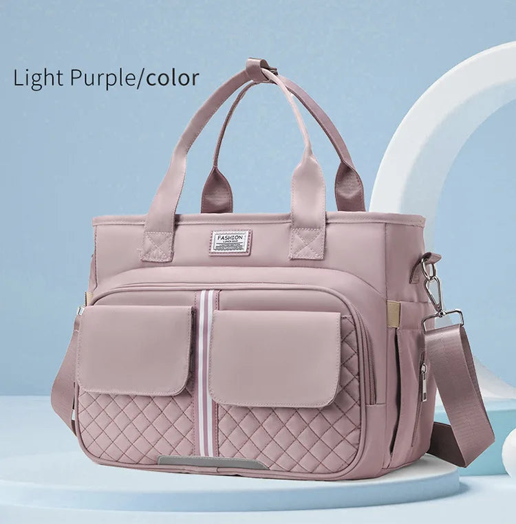 Multifunctional Insulated Picnic Bag Reusable Colorful  large capacity lunch bag with double pockets, portable lunch bag