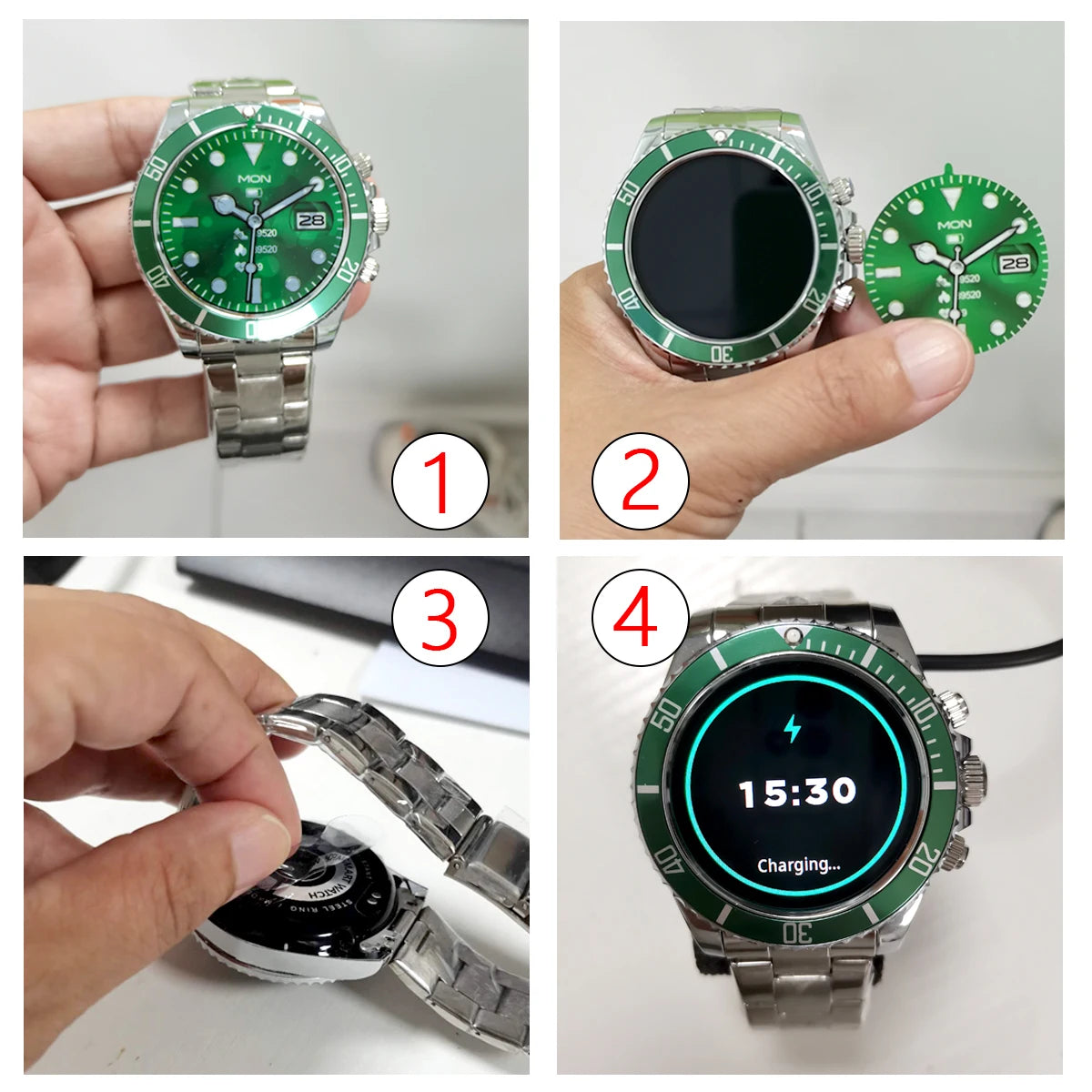 Smart Watch Man Smartwatch AW12 high-end luxury 2024 Android IOS Korean Support Steel Connected Replica Miltary pk gts4 global