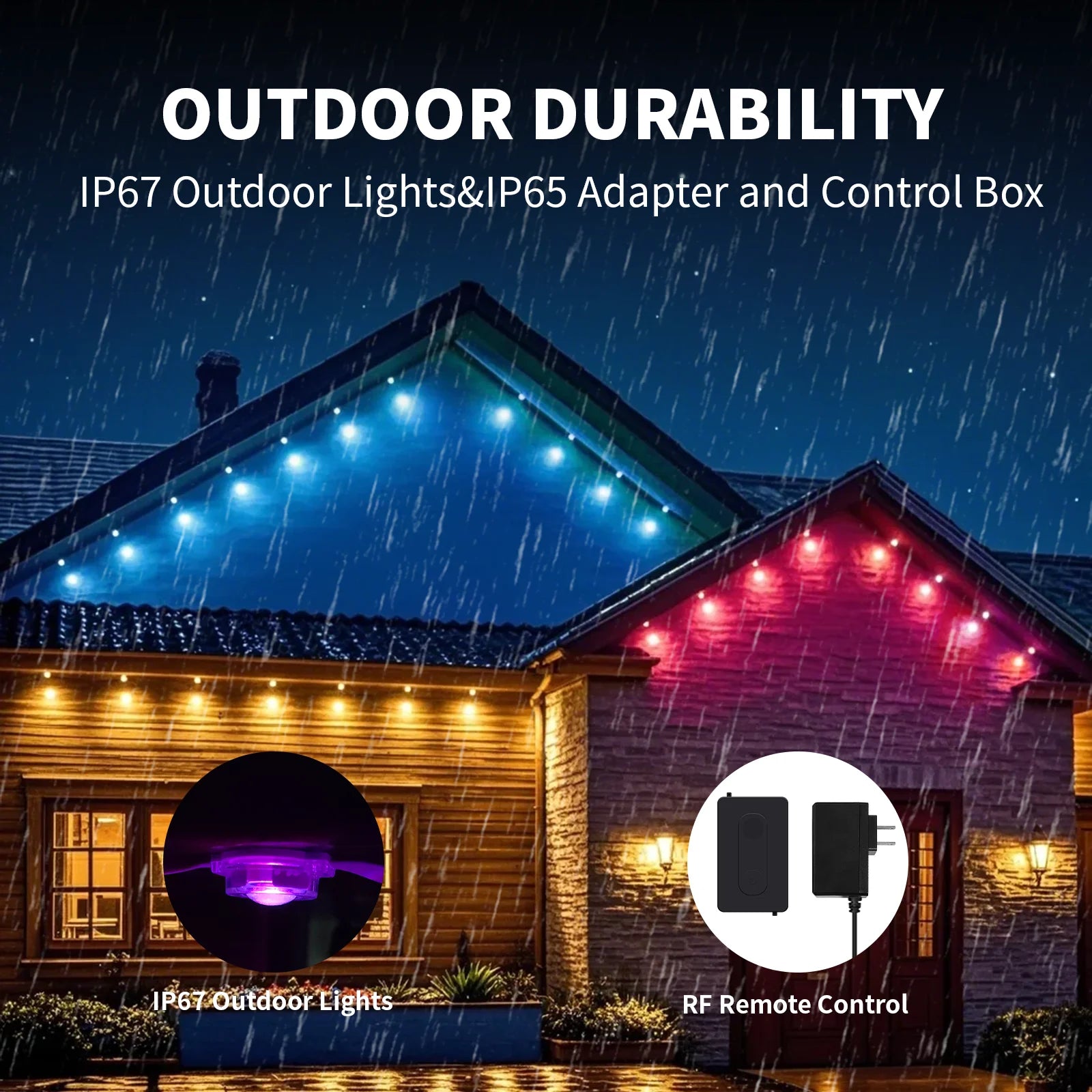 Permanent Eaves LED Smart Outdoor RGB Blueto LED Light for House with Remote Full House Eaves Light Party Christmas Holiday Deco