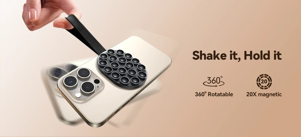 Joyroom Upgraded Magnetic Suction Cup Phone Mount Mirror Shower Silicone Suction Phone Case Grip Stand Holder For iPhone Android