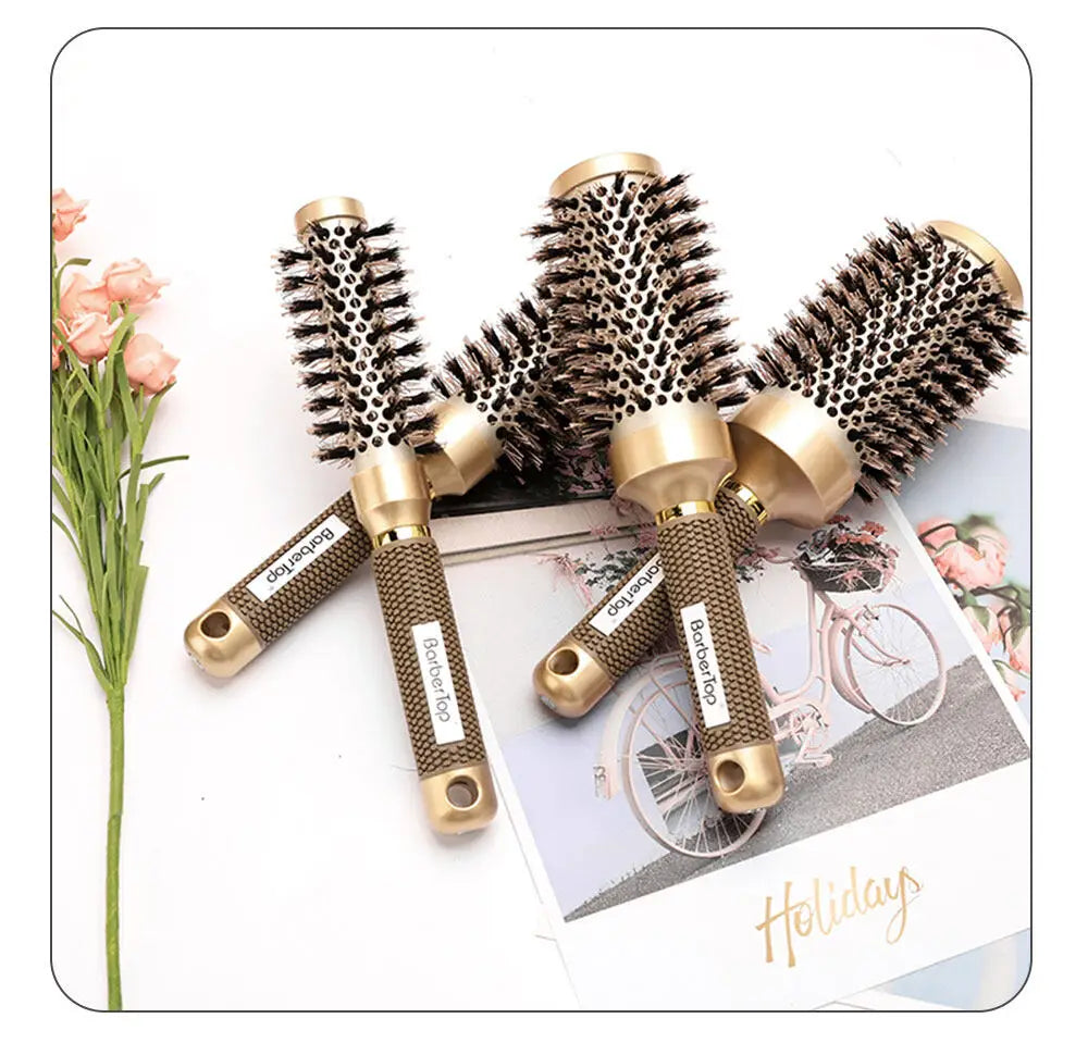 Pro Salon Hairdressing Comb Women's Curling Hairbrush Cylindrical Hairdresser Brushes Barbershop Styling Tool Accessories Tools