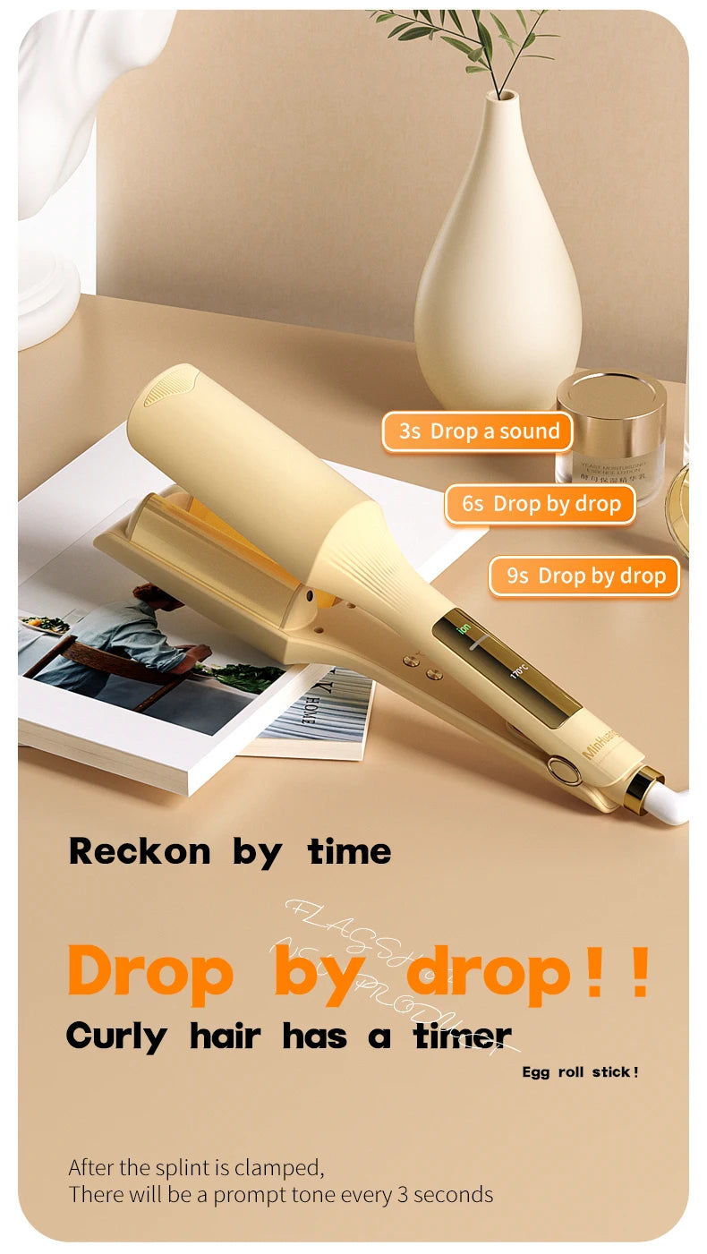 32mm Hair Wave Curling Iron Professional French Egg Roll Hair Curler Corrugated Wavy Styler Fast Heating Volumizing Styling Tool