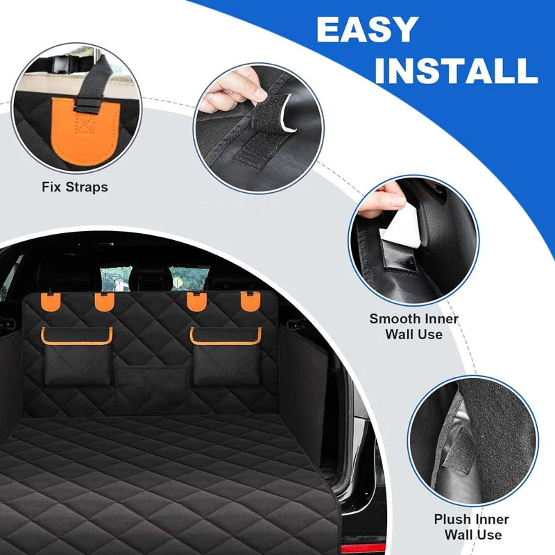 Waterproof Dog Car Seat Cover Trunk Case Dog Car Transporter Travel Mat Pad Dog Carriers Hammock For Small Medium Large Dogs