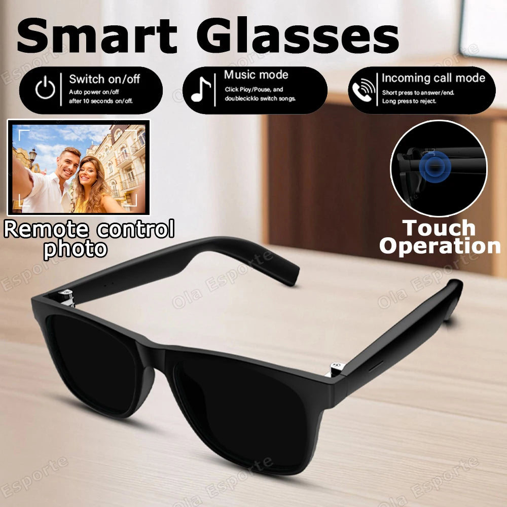 Ola Esporte New Smart Glasses Bluetooth Call Sunglasses Multi-functional Anti-Blue Light Sunglasses Wireless Headset Men Women