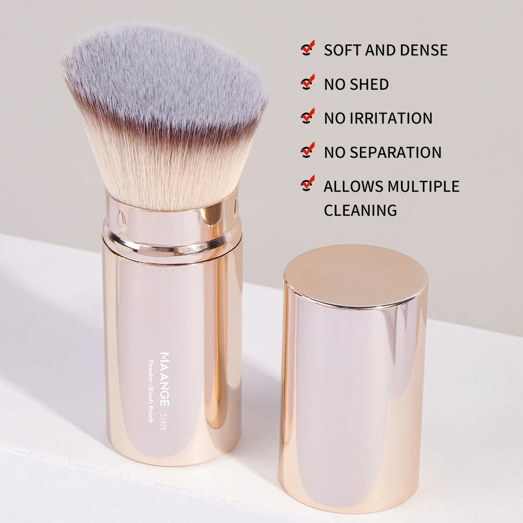 MAANGE 1PCS Retractable Foundation Makeup Brush Soft Dense Blusher Powder Concealer Makeup Brush Portable Cosmetic Makeup Tools