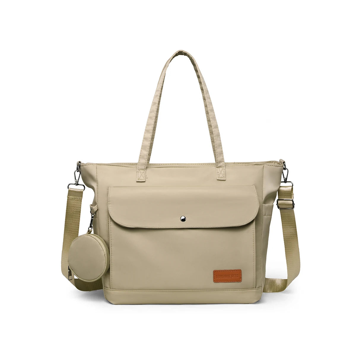 Tote Bag 2025 New Large-Capacity Crossbody Bag Lightweight Cloth Bag Middle-Aged Mother Bag Multi-Layer Shoulder Bag Travel Backpack Women's Coin Purse