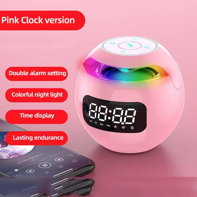 G90 New Clock Colorful Bluetooth Speaker Mini Portable Household Ball Card Lock and Load Spray Bluetooth Speaker