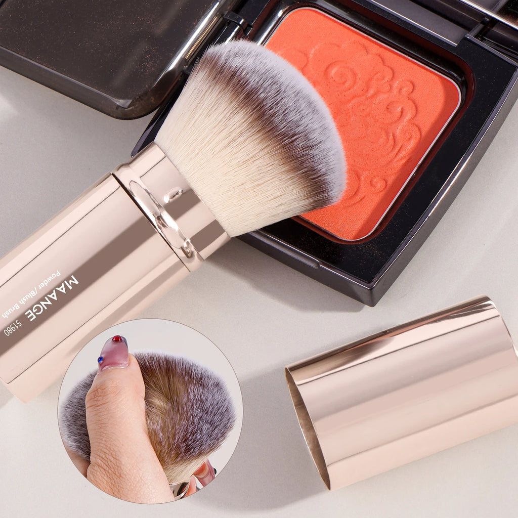 MAANGE 1PCS Retractable Foundation Makeup Brush Soft Dense Blusher Powder Concealer Makeup Brush Portable Cosmetic Makeup Tools
